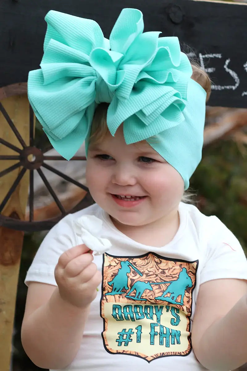 Aqua Big Tassel Baby Headband - Vintage Cottonwood