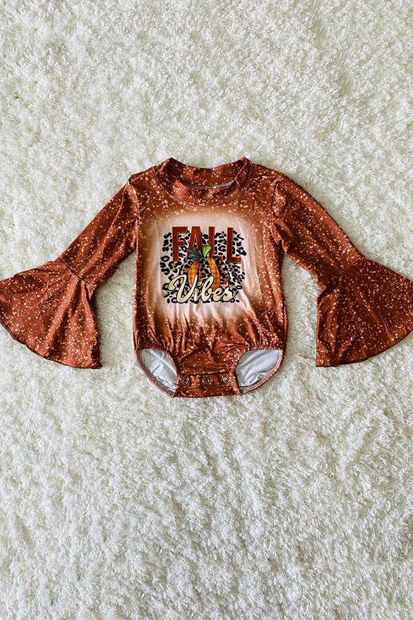 Fall Vibes Bell Sleeve Romper – Baby Girls - Vintage Cottonwood