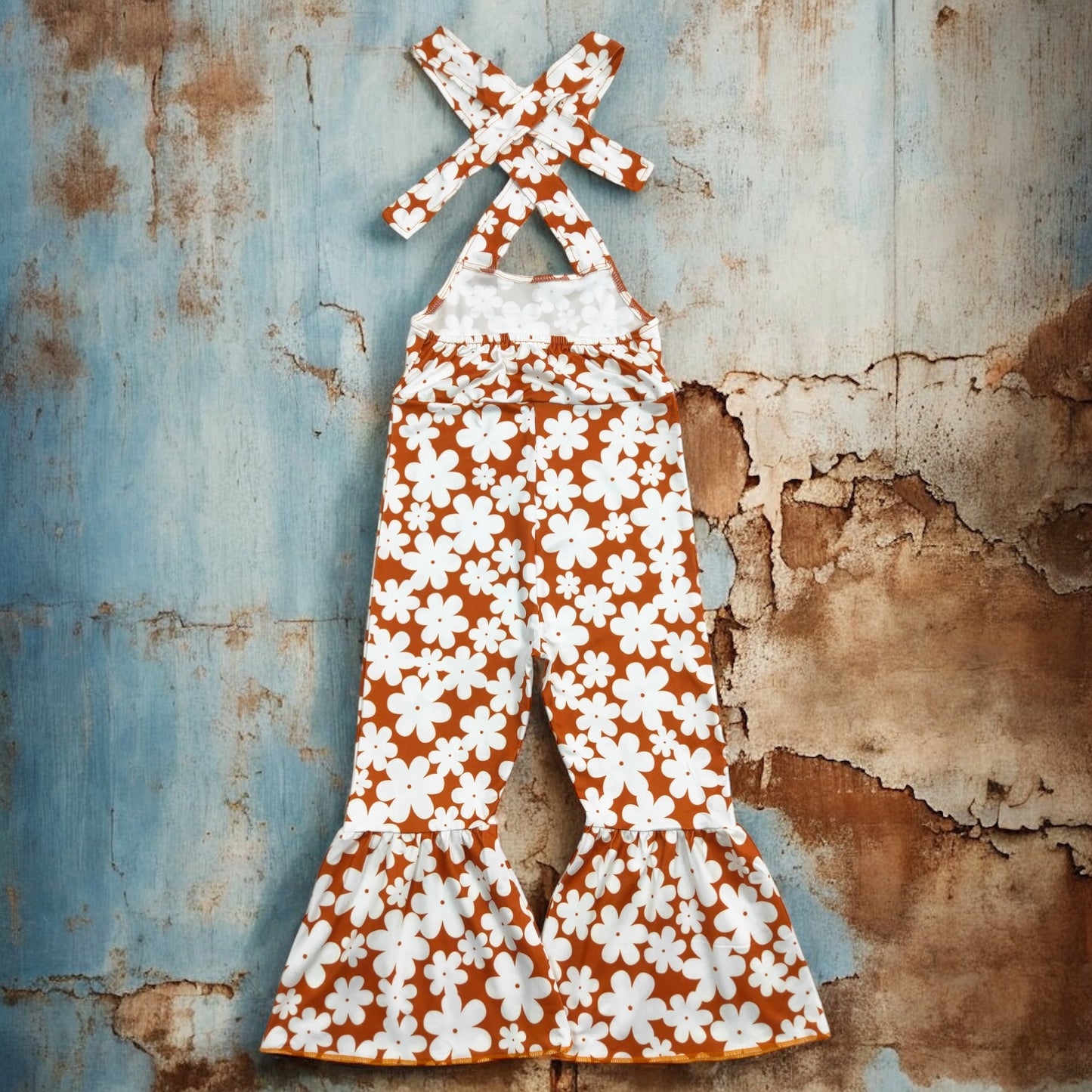Groovy Flower Printed Girls Jumpsuit - Vintage Cottonwood