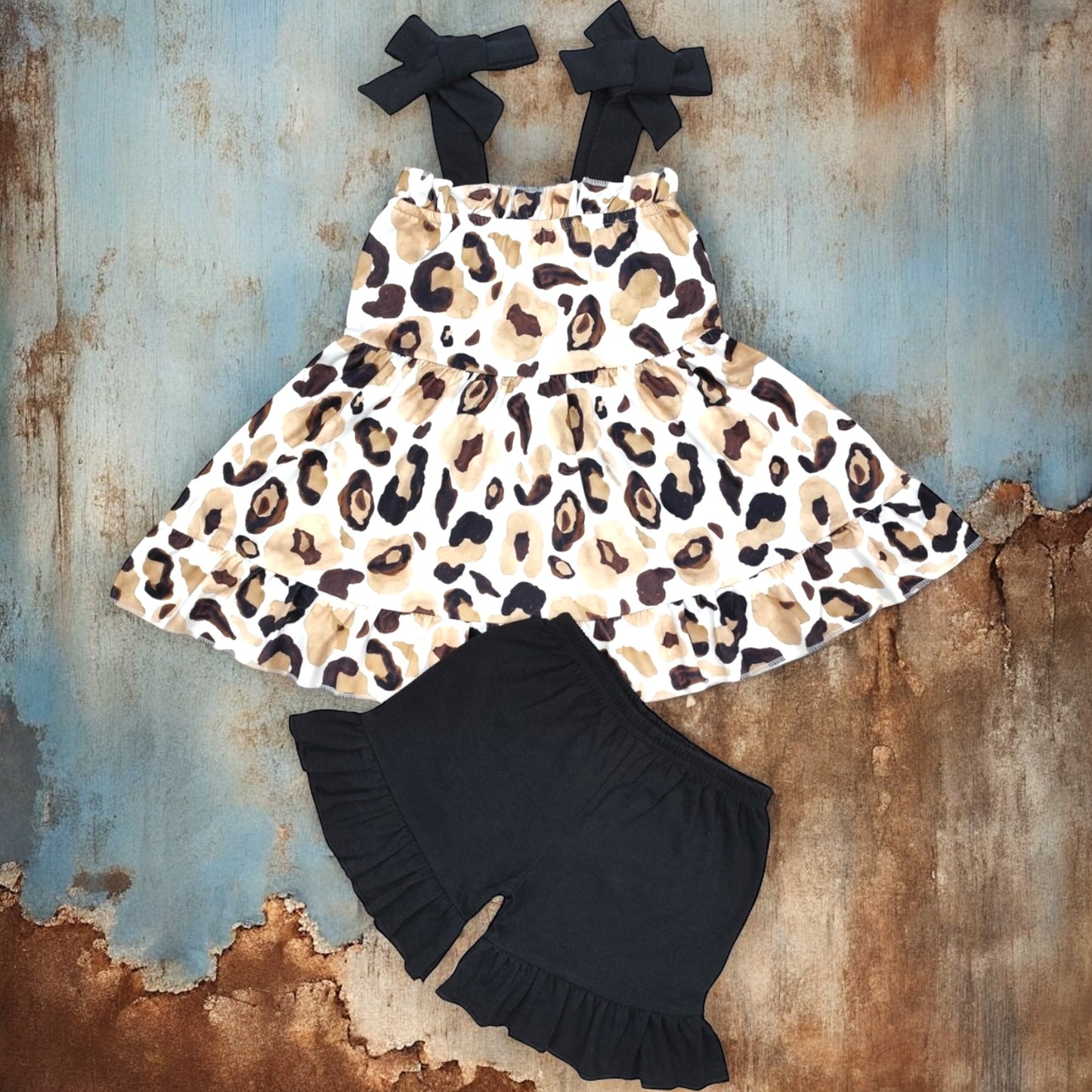 Baby Girls Cheetah Printed Clothing Set - Vintage Cottonwood