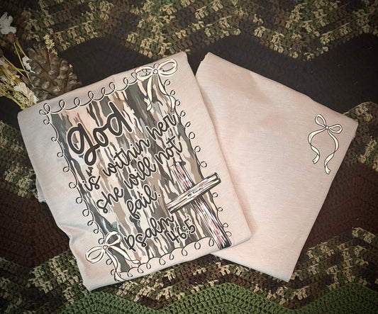 God is with her (camo) - Vintage Cottonwood