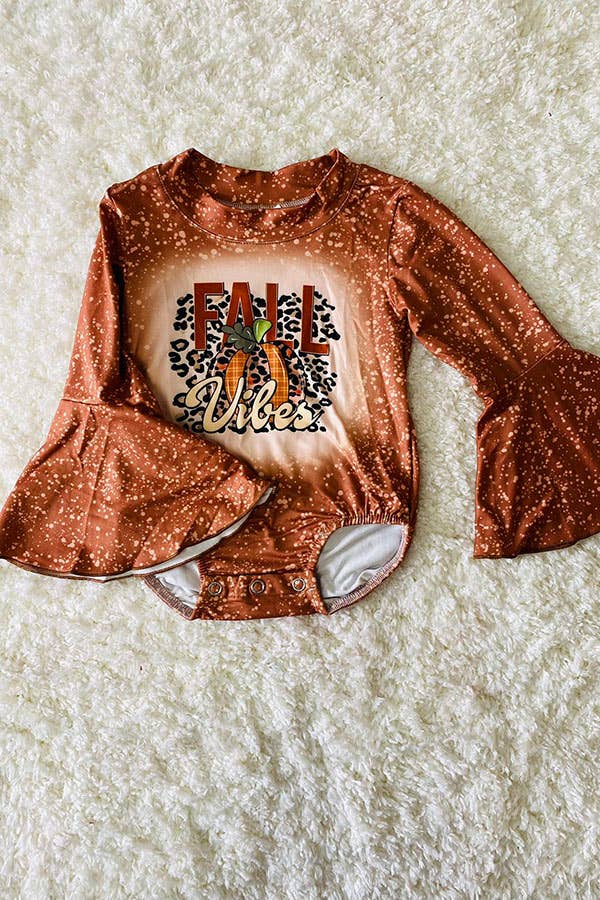 Fall Vibes Bell Sleeve Romper – Baby Girls - Vintage Cottonwood