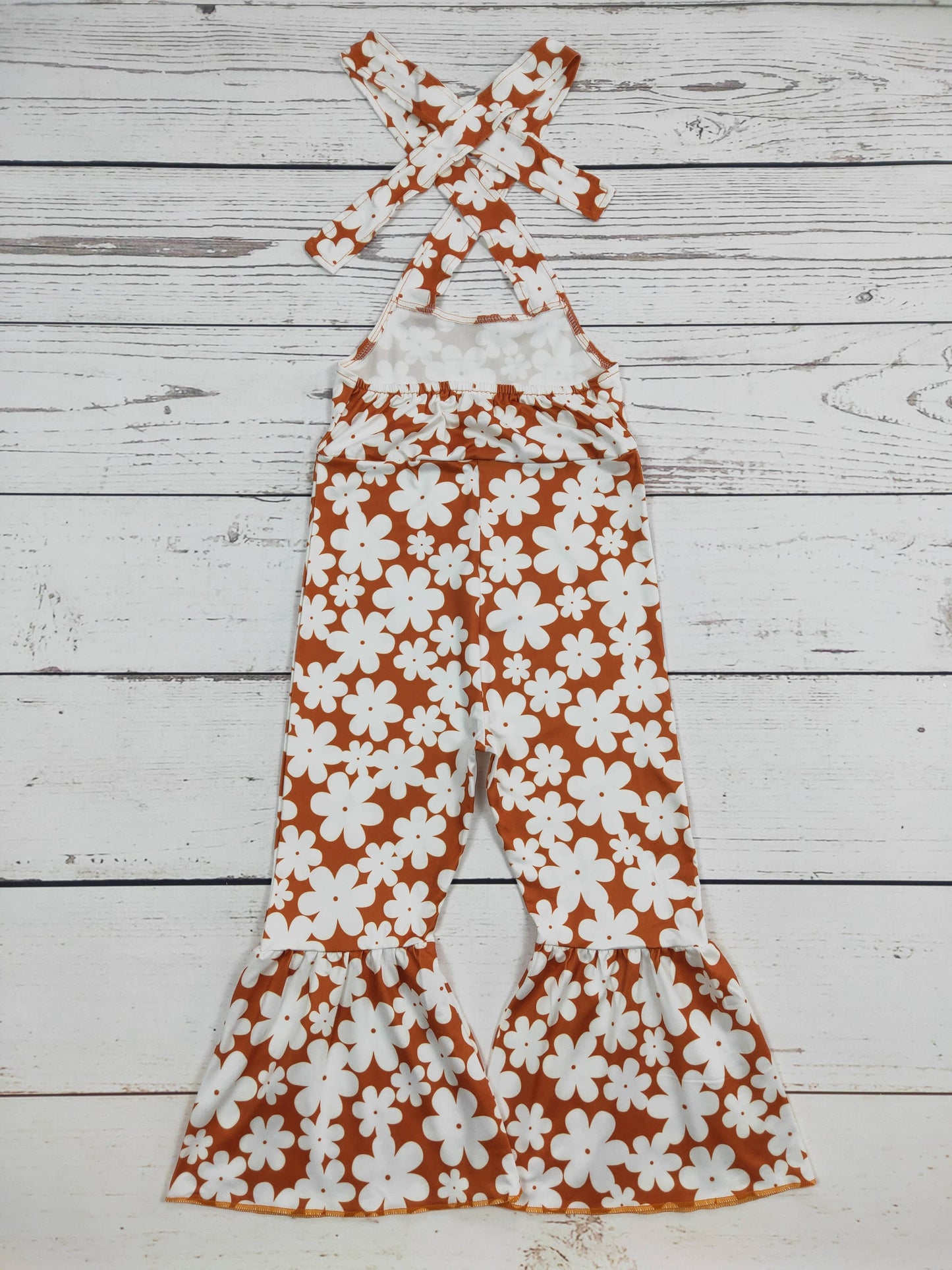 Groovy Flower Printed Girls Jumpsuit - Vintage Cottonwood