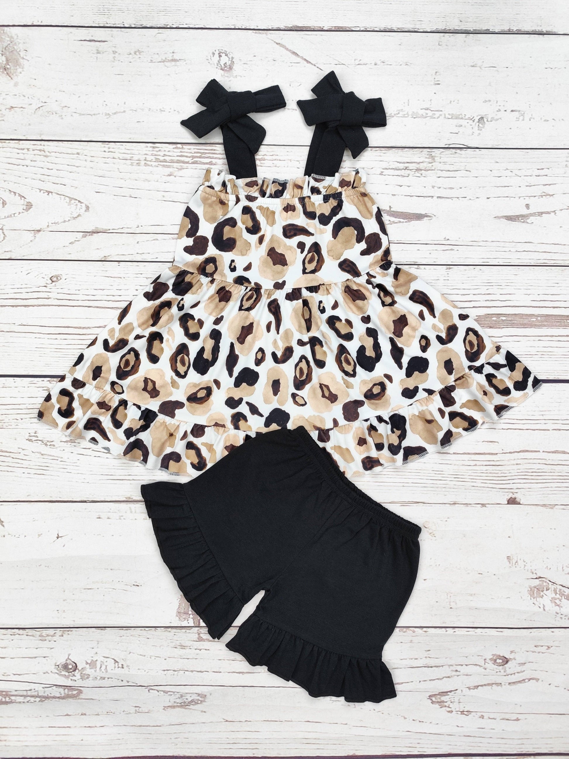 Baby Girls Cheetah Printed Clothing Set - Vintage Cottonwood