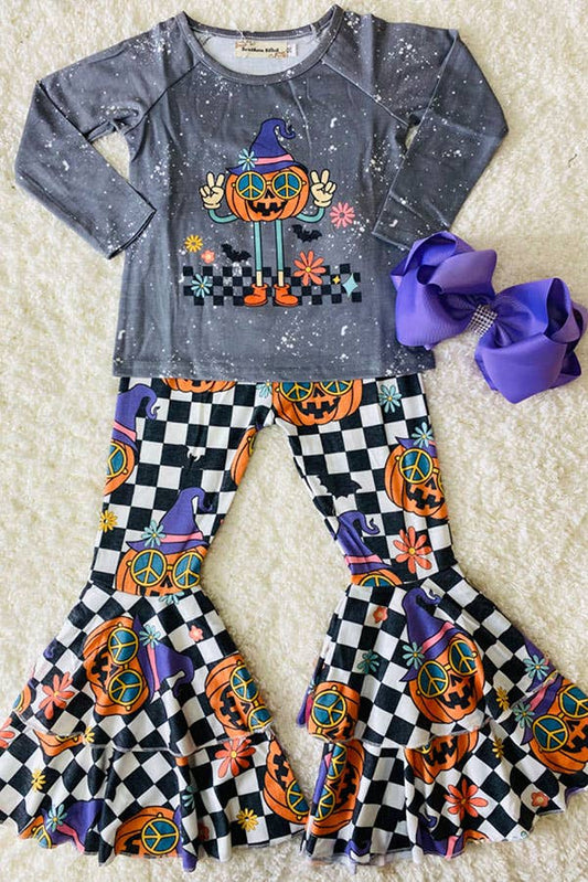 Pumpkin Peace Flare Set – Girls 2-Piece - Vintage Cottonwood