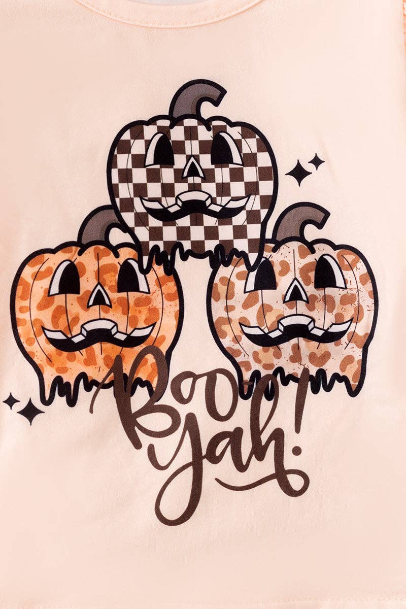 🎃 "Boo Yah" Pumpkin Patch 2-Piece Set – Girls Fall Outfit - Vintage Cottonwood