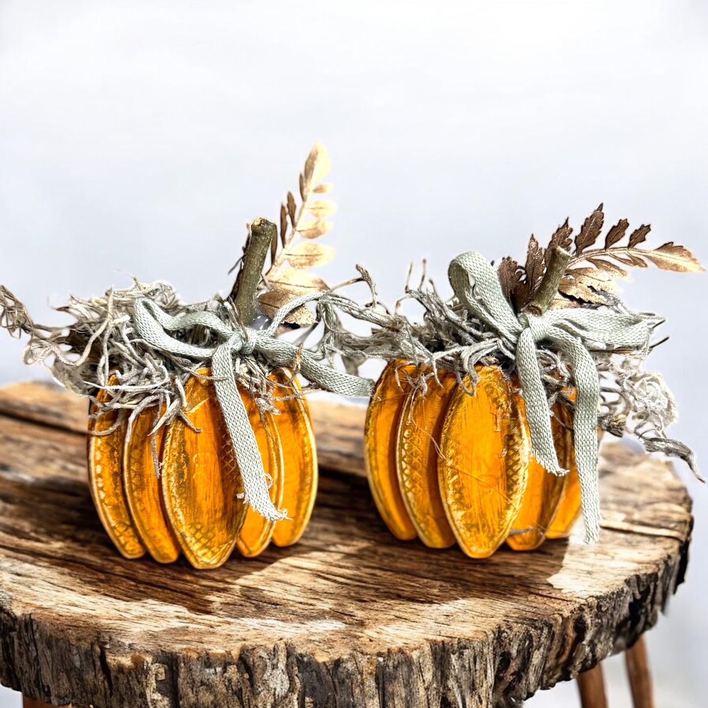 Mini Fabric Pumpkins Set of 2 - Vintage Cottonwood