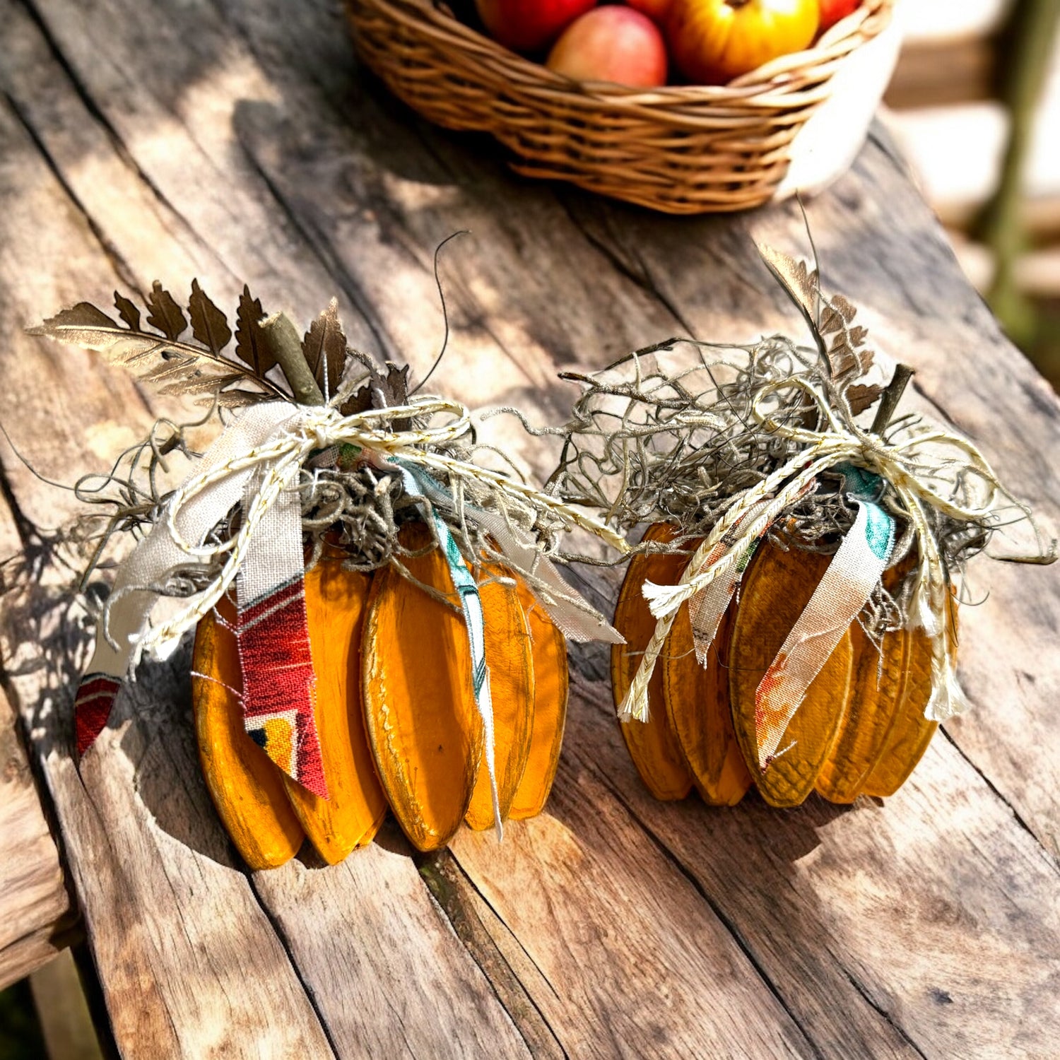 Mini Fabric Pumpkins Set of 2 - Vintage Cottonwood