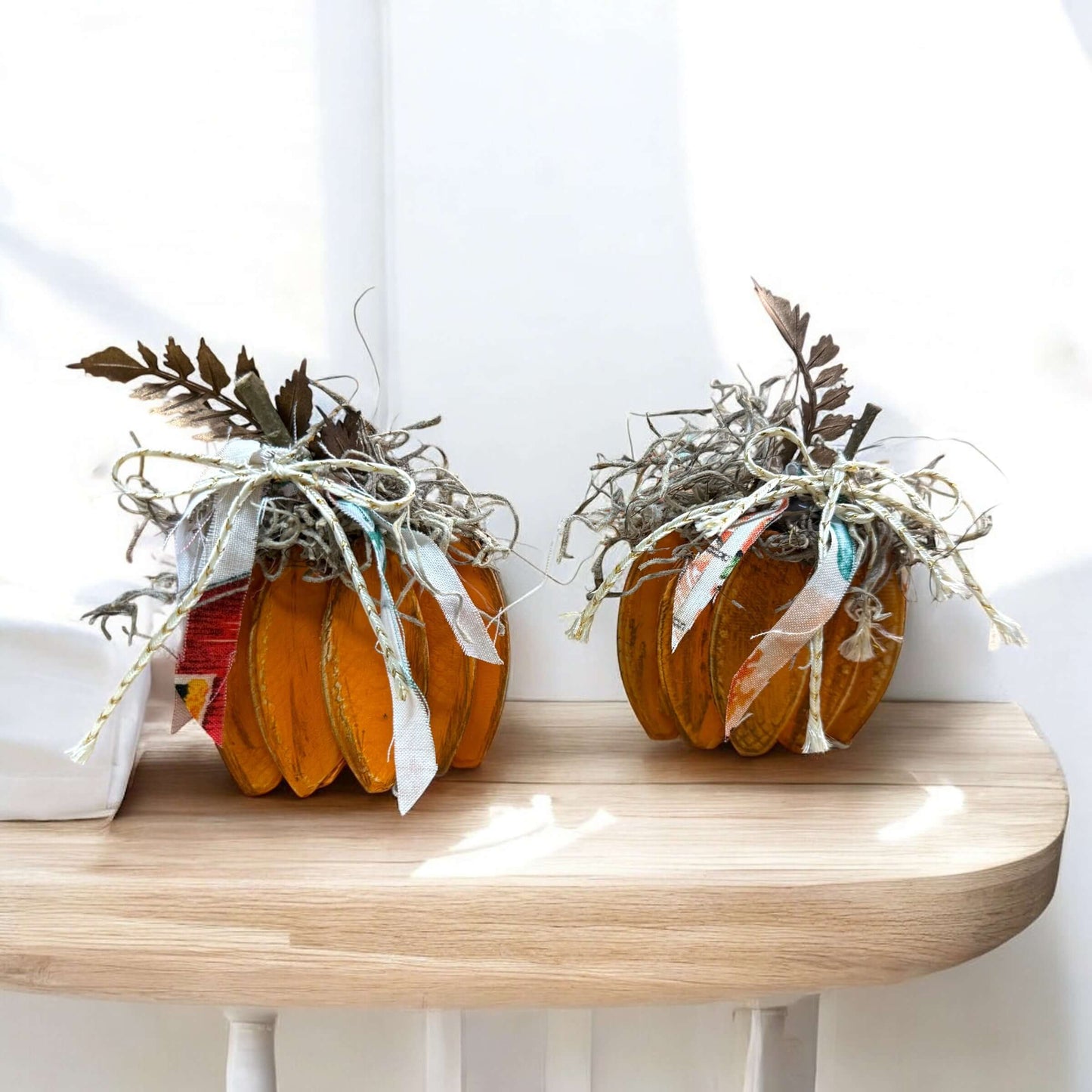 Mini Fabric Pumpkins Set of 2 - Vintage Cottonwood