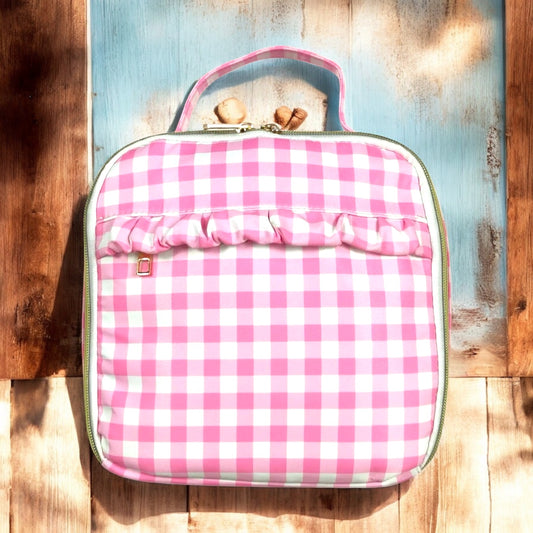 Plaid Ruffle Baby Girls Lunch Boxes Bag - Vintage Cottonwood