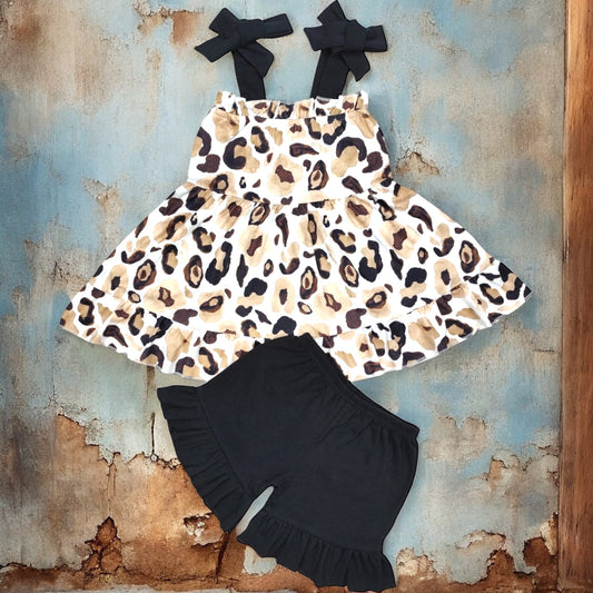 Baby Girls Cheetah Printed Clothing Set - Vintage Cottonwood