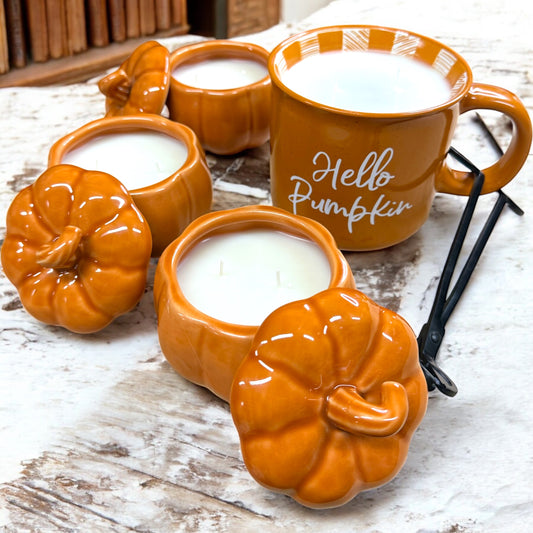 🕯️ Pumpkin Cheesecake Latte – Coffee Cup Candle - Vintage Cottonwood