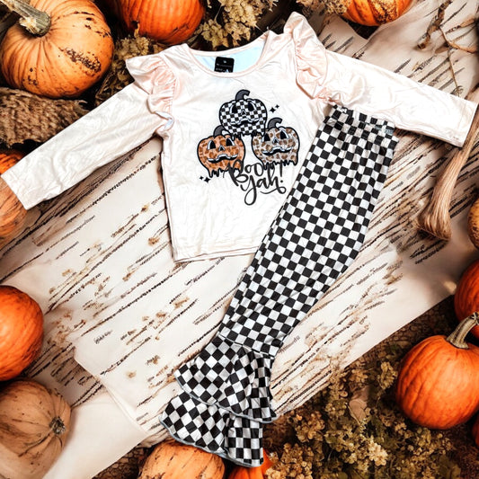 🎃 "Boo Yah" Pumpkin Patch 2-Piece Set – Girls Fall Outfit - Vintage Cottonwood