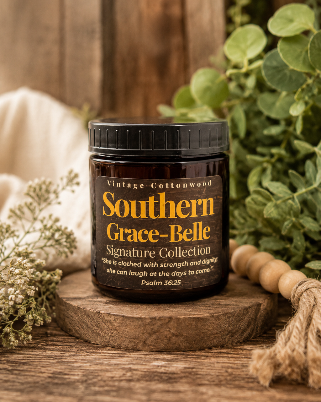 8 oz Luxury Candle - Vintage Cottonwood