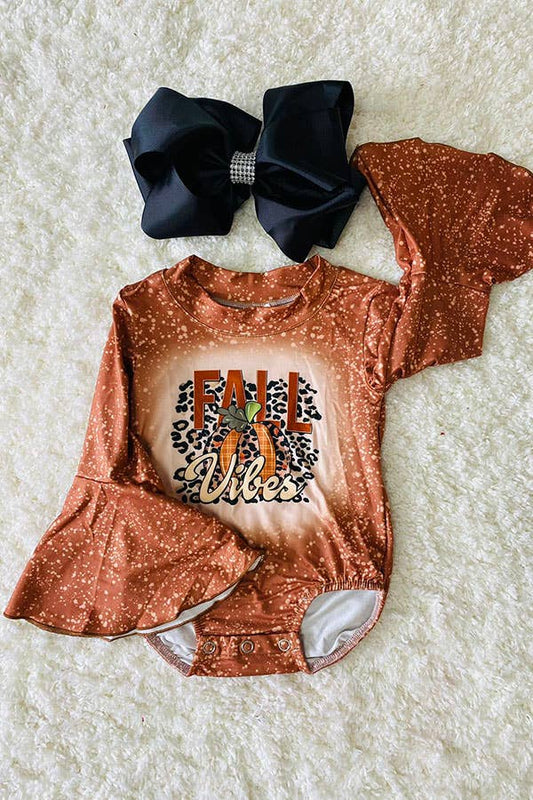 Fall Vibes Bell Sleeve Romper – Baby Girls - Vintage Cottonwood