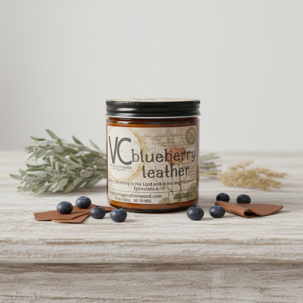 Blueberry Leather Candle
