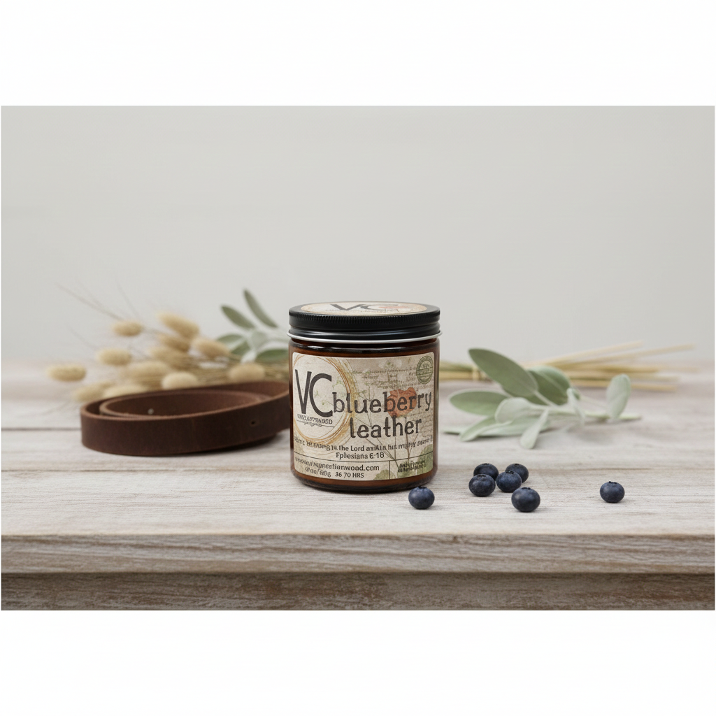 Blueberry Leather Candle