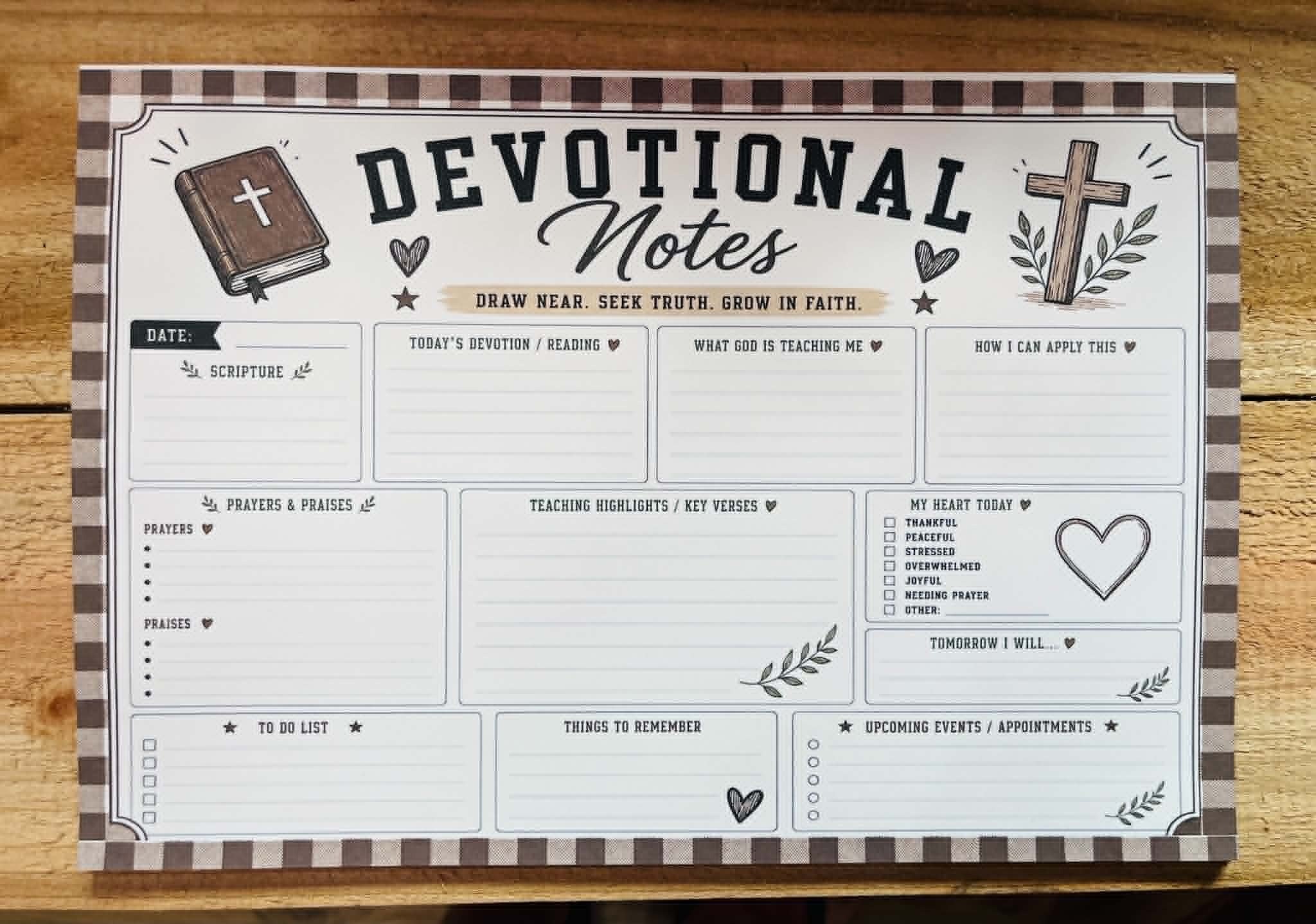 Devotional Notes Notepad