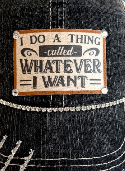 🧢 “I Do a Thing Called Whatever” – Distressed Trucker Hat (#327) - Vintage Cottonwood