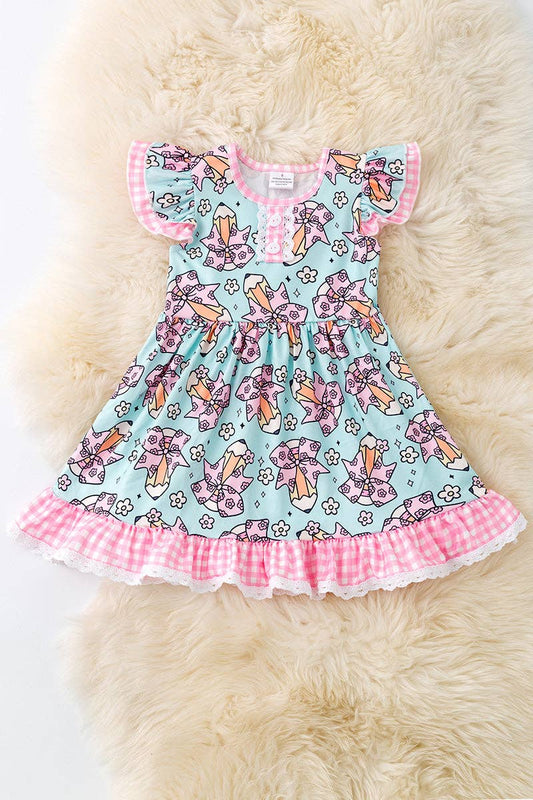 Coquette Pencil Print Dress - Vintage Cottonwood