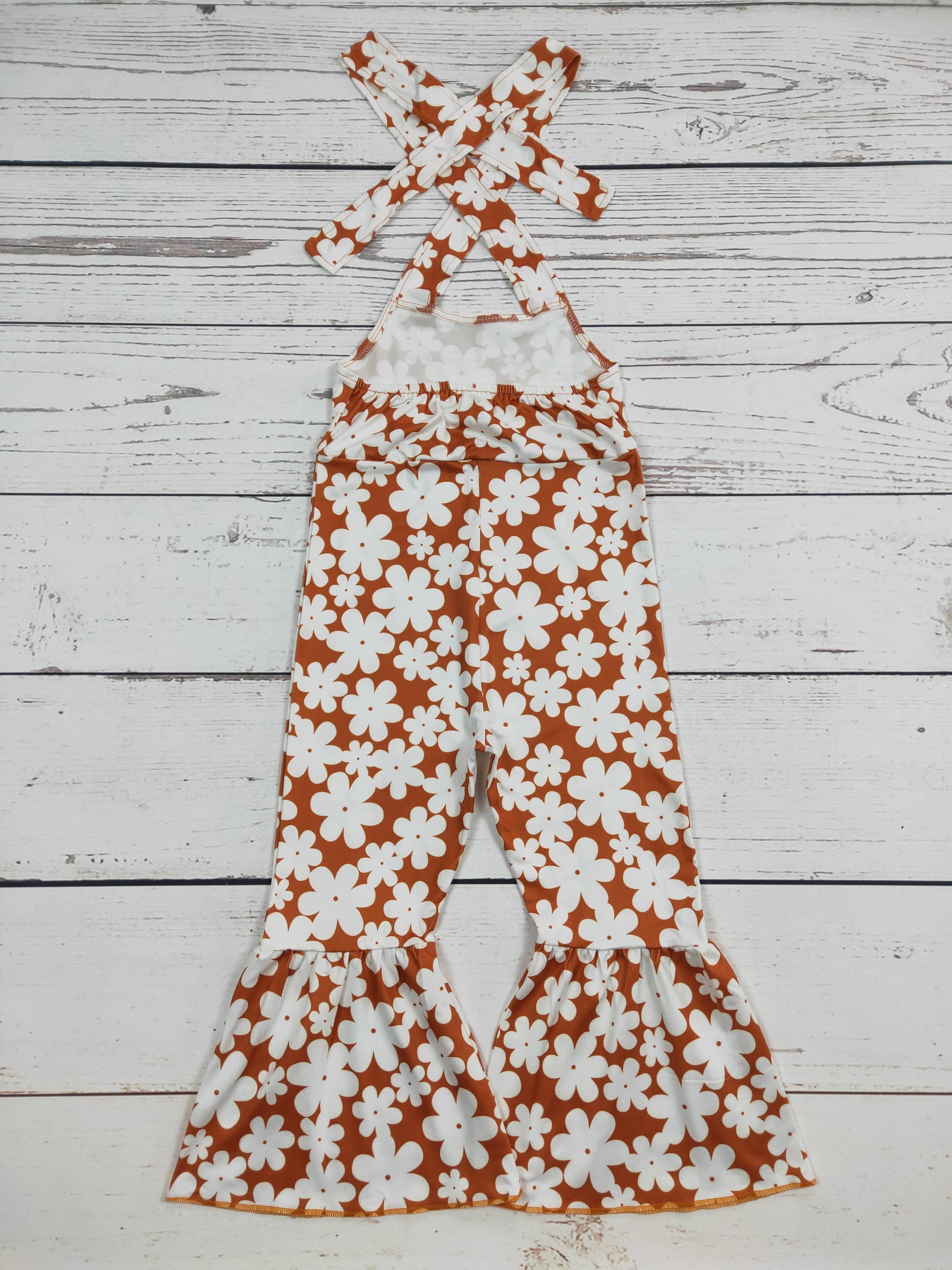 Groovy Flower Printed Girls Jumpsuit - Vintage Cottonwood