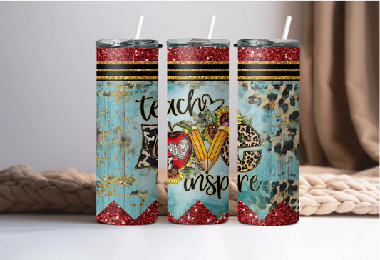 Teach Love Inspire Pencil Tumbler